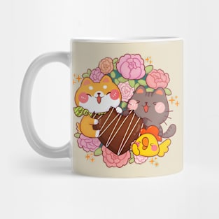 Sweet chocolate and roses. Mug